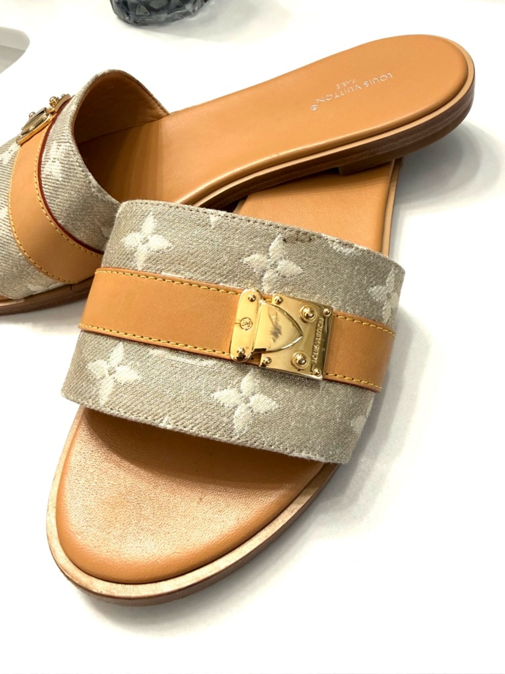 Louis Vuitton Lock It Flat Mule Sandals